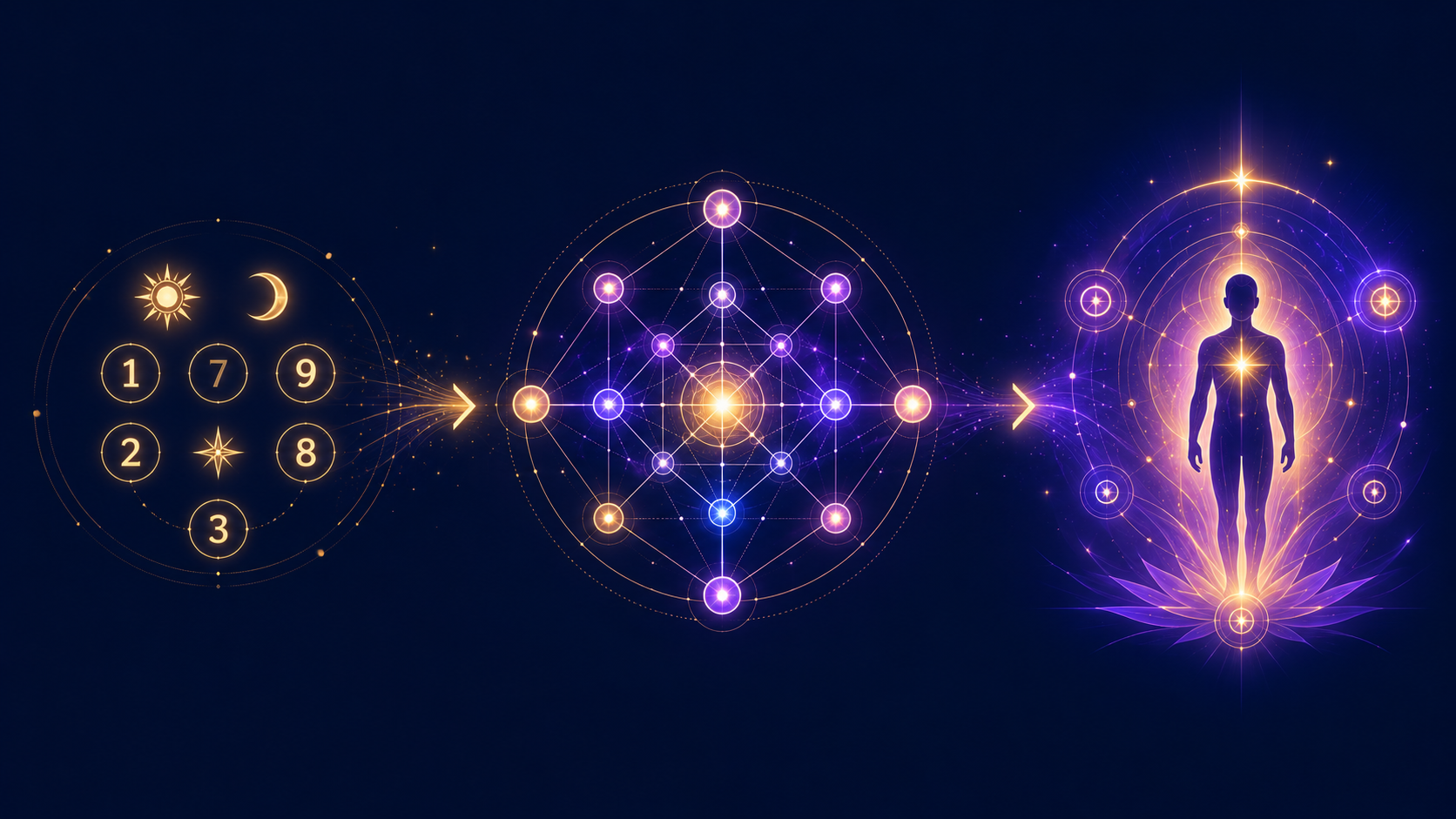Birth date numerology transformed into a Destiny Matrix energy map